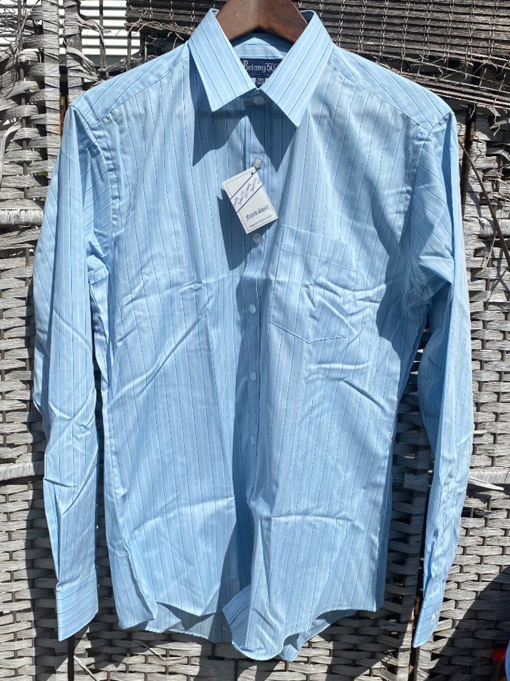 NWT Deadstock Botany 500 Shirt Light Blue Striped Vintage